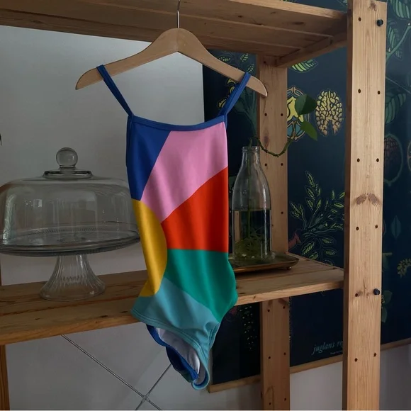Hanna Andersson Colorful Rainbow Colorblock Horizon One Piece Swimsuit